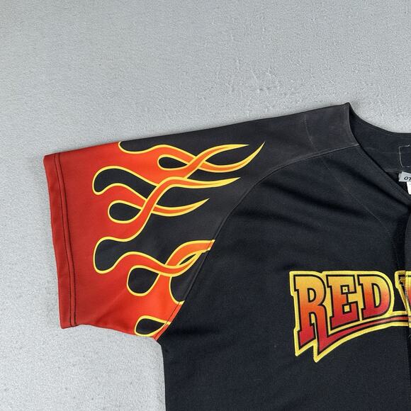 Vtg Rochester Red Wings Jersey Size 50 Flames Juan Morillo Signed Game Worn #50 - Picture 9 of 16